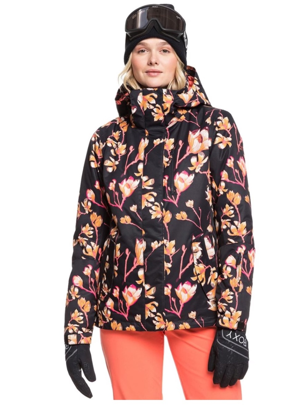 Roxy Black and Floral Ski Jacket - Dryflight